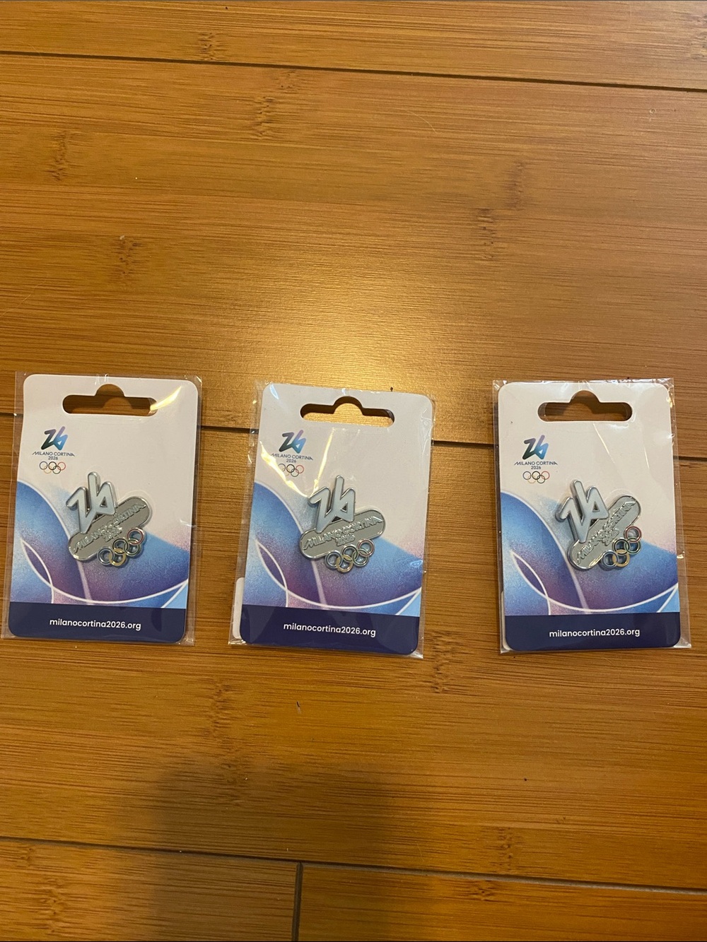 3 collectible pins 2026 Cortina Olympics